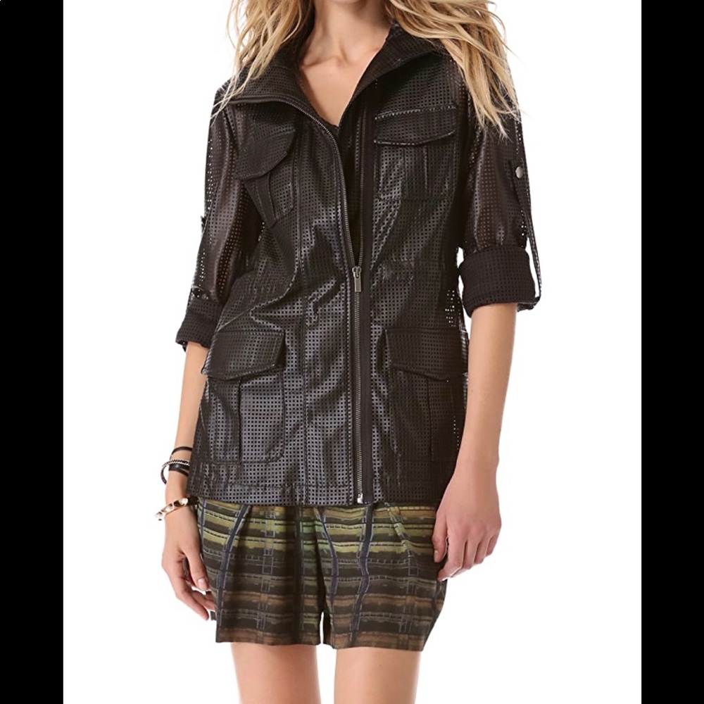 BCBG MaxAzria Perforated Leather Jacket